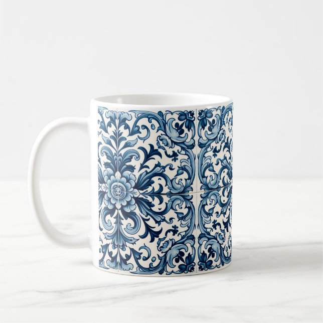 Caneca De Café Azulejo azul português (Esquerda)