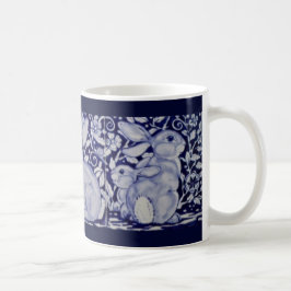 Caneca De Café Azulejo Cerâmico do Dedham Blue & White Rabbit Cof