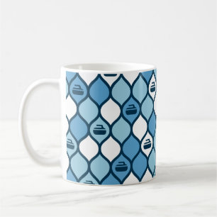 Caneca De Café Azulejo de curva - Azul/Branco