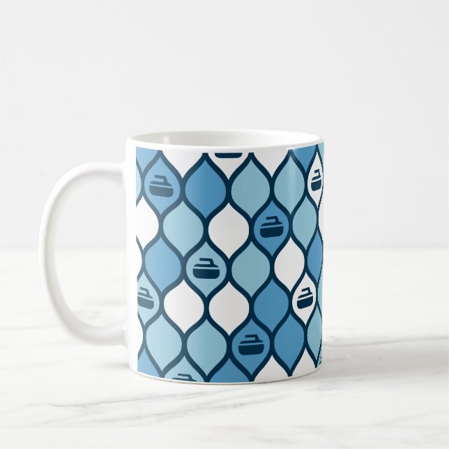 Caneca De Café Azulejo de curva - Azul/Branco (Esquerda)