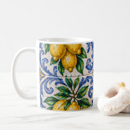Caneca De Café Azulejo de Limão Mediterrâneo