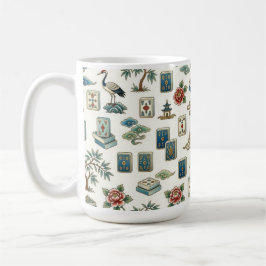 Caneca De Café Azulejo de Mahjong em Estilo Chinesice Vintage