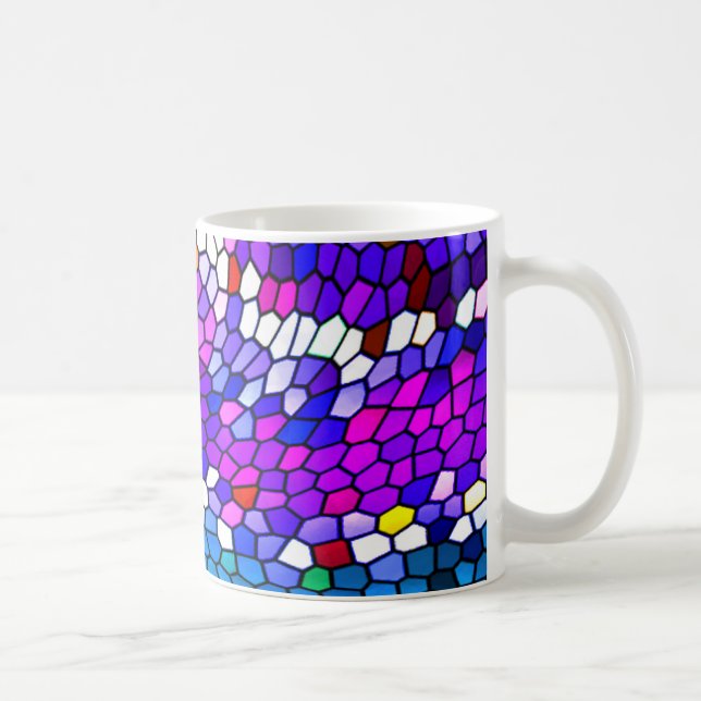 Caneca De Café Azulejo de mosaico Púrpura,  rosa, cor-de-rosa (Direita)