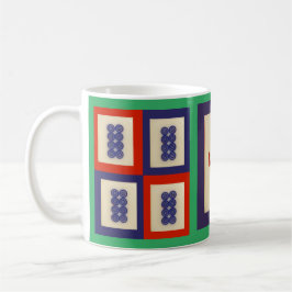 Caneca De Café Azulejo de oito rodas azul personalizado Mahjong