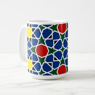 Caneca De Café Azulejo de Padrão Geométrico Mosaico marroquino
