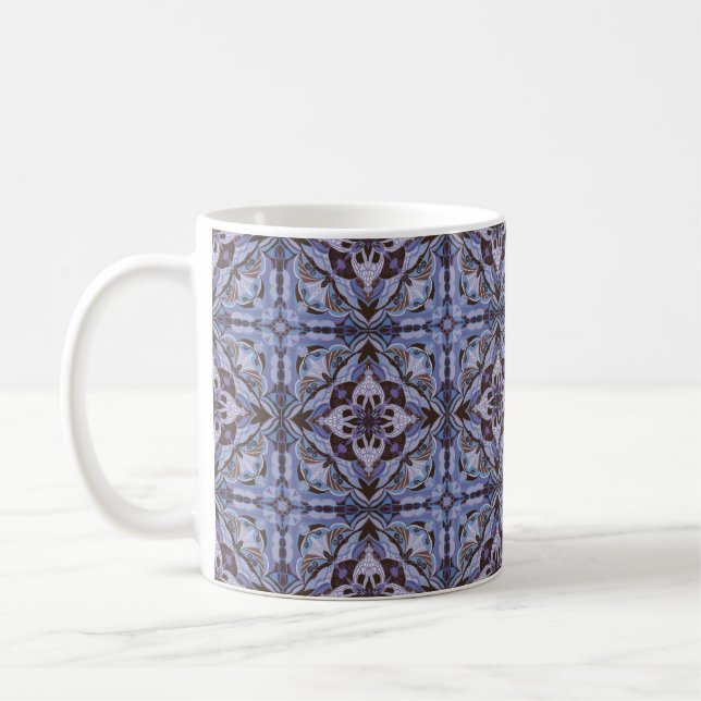 Caneca De Café Azulejo Espanhol Purple Azulejo (Esquerda)