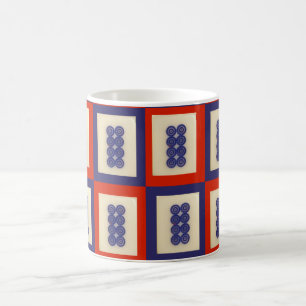 Caneca De Café Azulejo Lucky Blue Oito Rodas Mahjong
