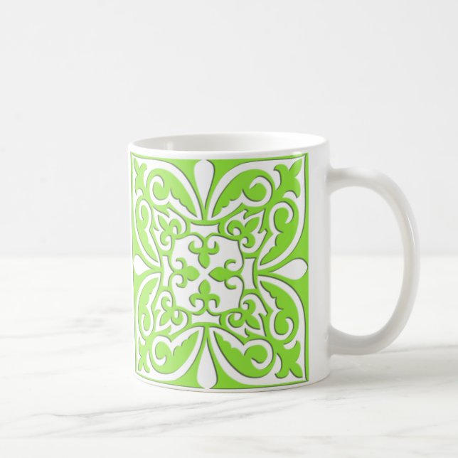 Caneca De Café Azulejo marroquino - verde limão e branco (Direita)