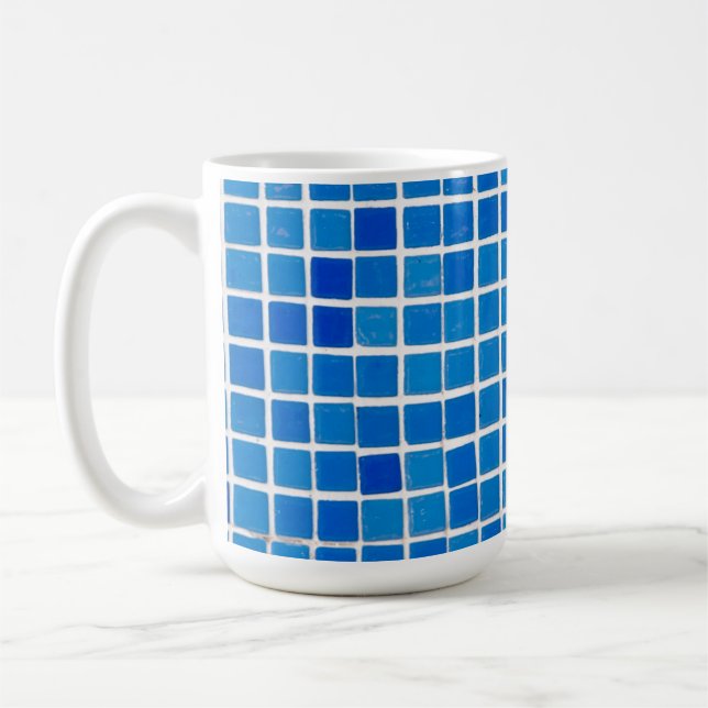 Caneca De Café Azulejo Mosaico Azul (Esquerda)