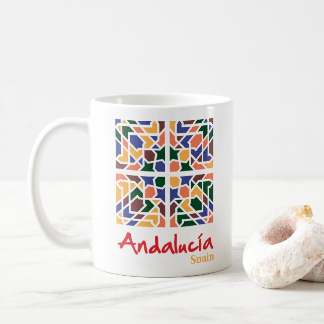 Caneca De Café Azulejos Andaluzes 1 (Com Donut)