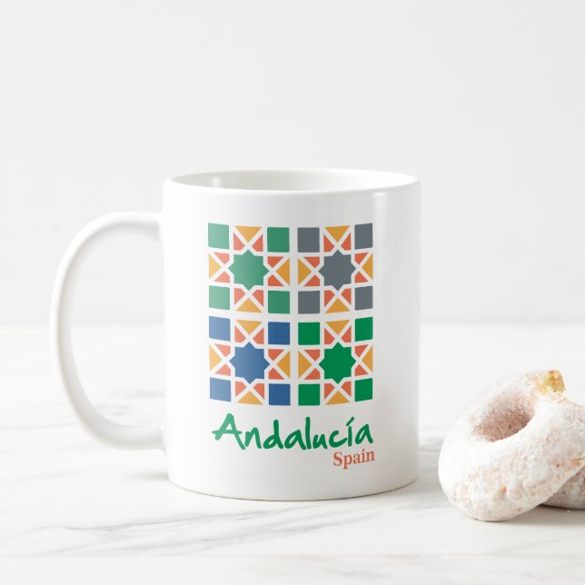 Caneca De Café Azulejos Andaluzes 4 (Com Donut)