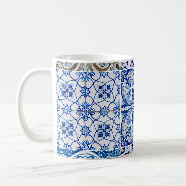 Caneca De Café Azulejos Azuis - Coffee Mug (Esquerda)