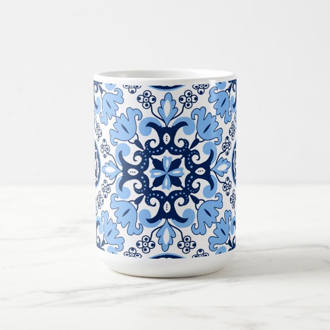 Caneca De Café 💙 Azulejos azuis deslumbrantes (Centro)