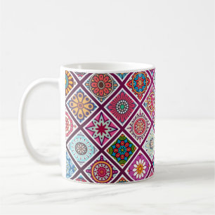 Caneca De Café Azulejos da Bohemian Mandala em Marrocos