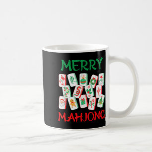 Caneca De Café Azulejos de Mahjong de Natal aquarela Mah Jon Chin