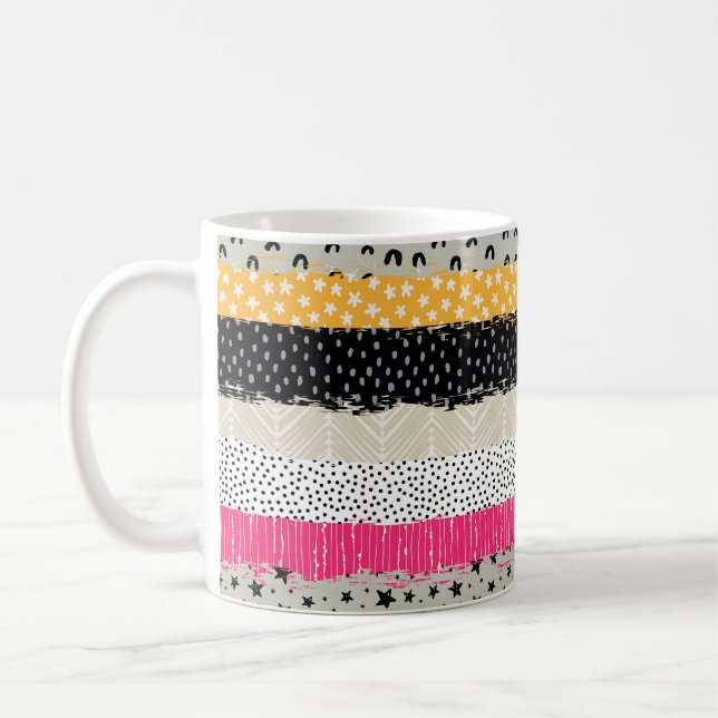 Caneca De Café Azulejos de patch: Design sem costura versátil. (Esquerda)