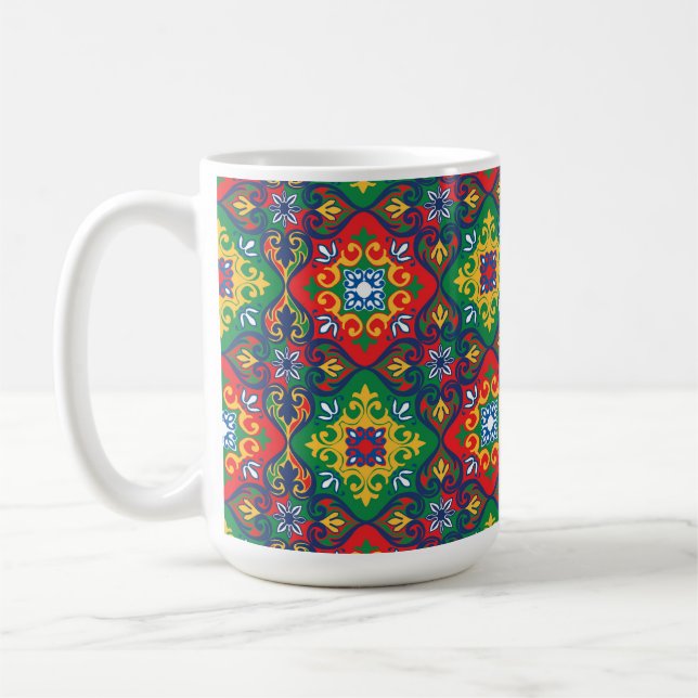Caneca De Café Azulejos deslumbrantes 💚❤️💛 praça (Esquerda)