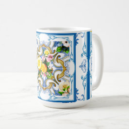 Caneca De Café Azulejos do Mediterrâneo, majolica, estilo Sicilia