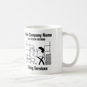 Caneca De Café Azulejos em cozinhas e banheiros. Serviços de azul