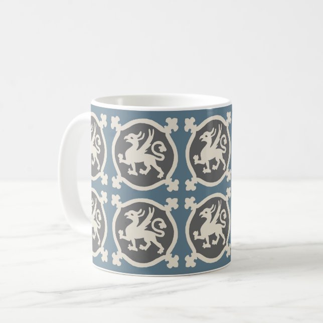 Caneca De Café Azulejos Griffin Medieval (Frente Esquerda)