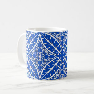 Caneca De Café Azulejos marroquinos - azul de cobalto e branco
