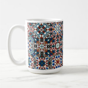 Caneca De Café Azulejos marroquinos, mosaico, arte colorida