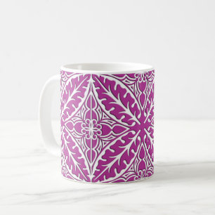 Caneca De Café Azulejos marroquinos - orquídea e branca