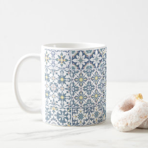 Caneca De Café Azulejos Mediterrâneos, Marroquinos, Maiolica, Azu