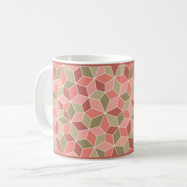 Caneca De Café Azulejos Penrose Rosa, Café Mug (Frente Esquerda)
