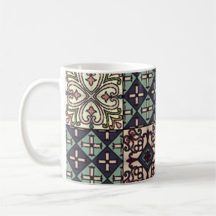Caneca De Café Azulejos Portugueses: Estilo Talavera Invisível