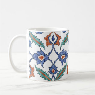 Caneca De Café Azulejos Turcos Medievais: Ornamento Floral.
