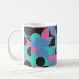 Caneca De Café Azulejos Vintage Neon Pink Green