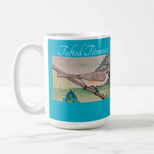 Caneca De Café Azure Azure com Titmouse Tufado (Esquerda)