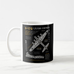 Caneca De Café B-17 Fortaleza Voadora Ww2 B-17G Aviação de Bombei