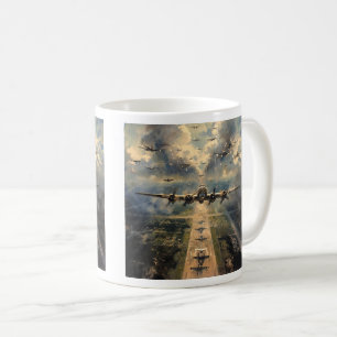 Caneca De Café B-24 Bombardeiro sobre a Pintura da Missão