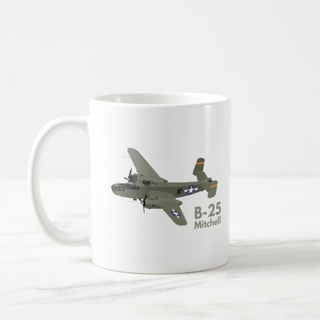 Caneca De Café B-25 Mitchell WW2 Medium Bomber (Esquerda)