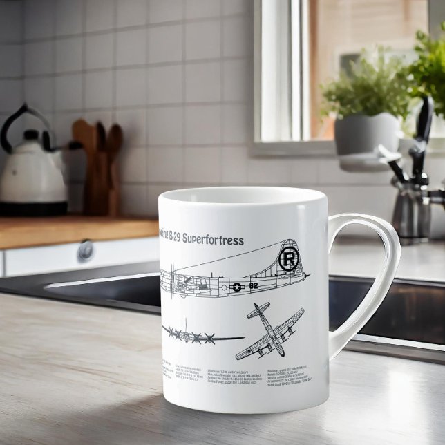 Caneca De Café B-29 Superfortaleza - Planos de Impressão do Avião (Criador carregado)
