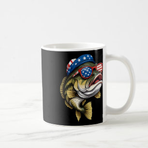 Caneca De Café B Fish 4 De Julho Americano Bandeira Patriótica Fi