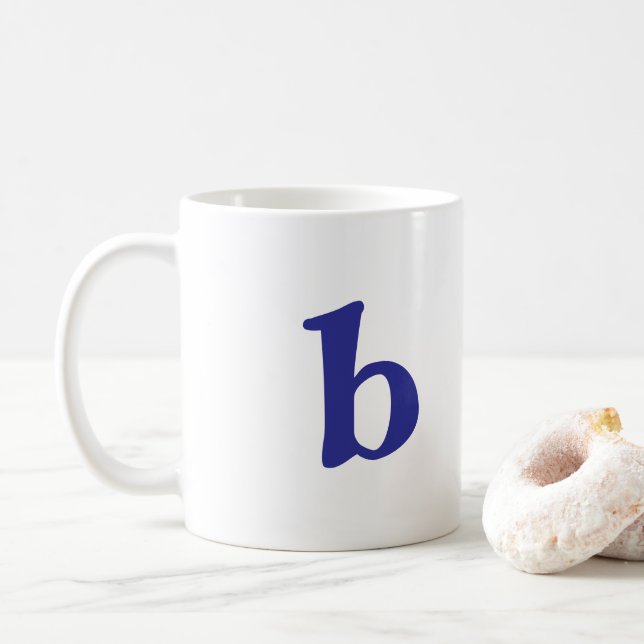 Caneca De Café  B Monogram White Classic Mug (Com Donut)