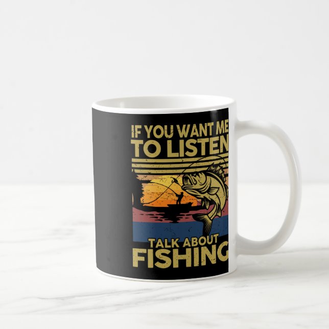 Caneca De Café B Pai Se Quiser Que Eu Ouça Falar Sobre Pesca- (Direita)
