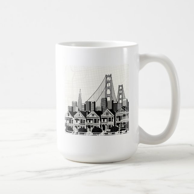 Caneca De Café B&W San Francisco Califórnia (Direita)