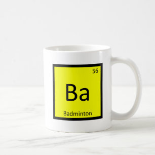 Caneca De Café Ba - Badminton Sports Chemistry Mesa periódica