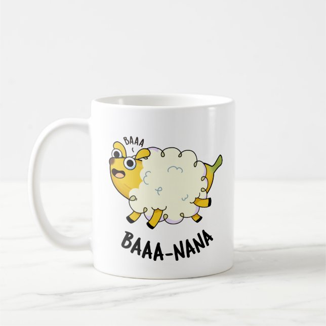 Caneca De Café Baa-nana Funny Banana Pun (Esquerda)