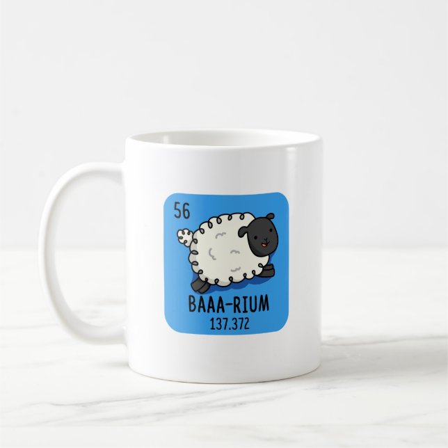 Caneca De Café Baa-rium Funny Sheep Chemistry Pun (Esquerda)