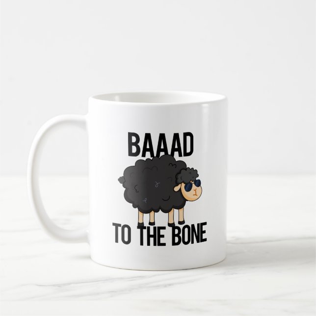 Caneca De Café Baaaad Para O Bone Engraçado Pun Ovino Negro (Esquerda)