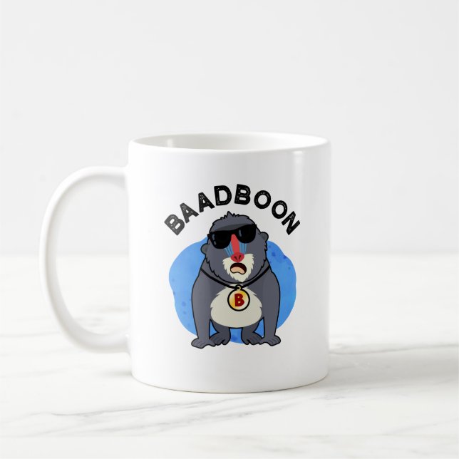 Caneca De Café Baadboon Funny Bad Baboon Pun (Esquerda)