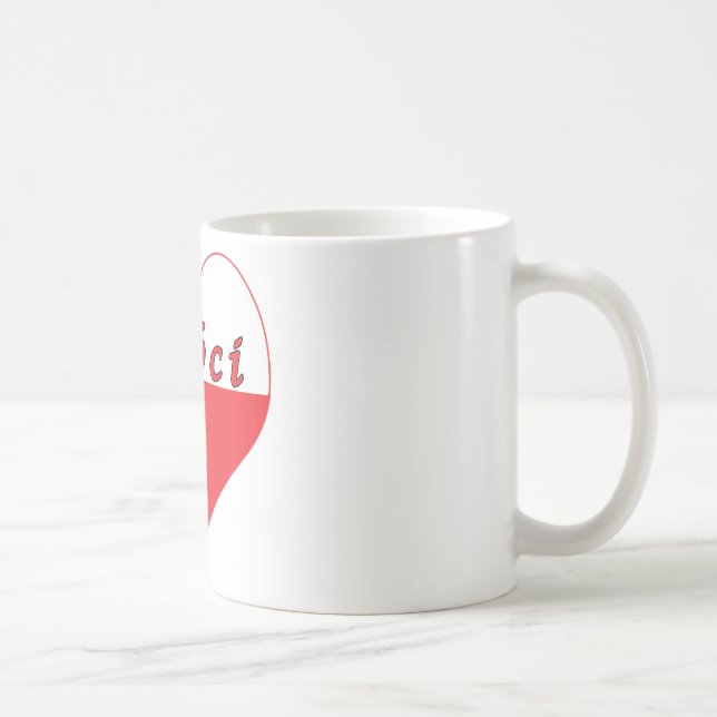 Caneca De Café Babci Polonês Heart (Direita)
