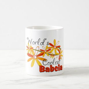 Caneca De Café Babcia Mais Fria do Mundo Floral