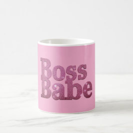 Caneca De Café Babe do chefe rosa brilhante