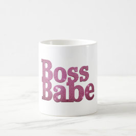Caneca De Café Babe do chefe rosa brilhante